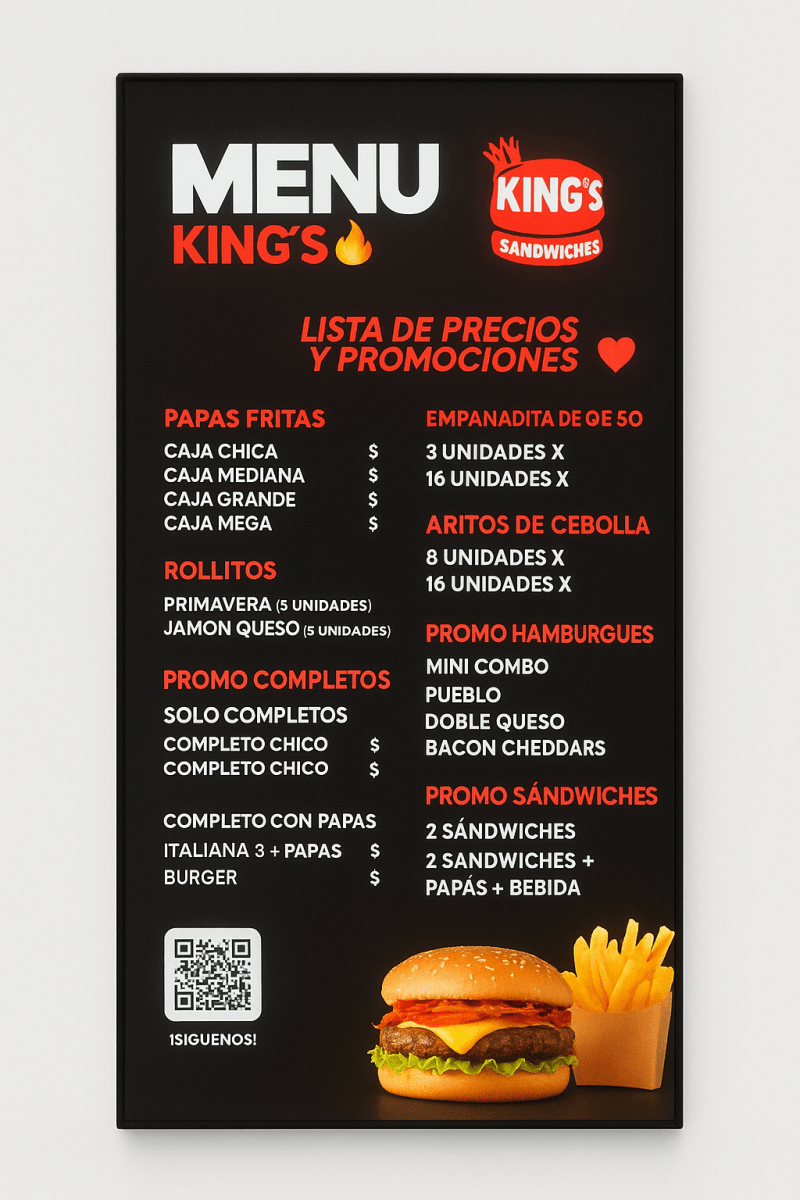 Pantalla LED Ultradelgada 60x120 cm – Publicidad de Alto Impacto en Formato XL - Klinge | Equipos Gastronómicos