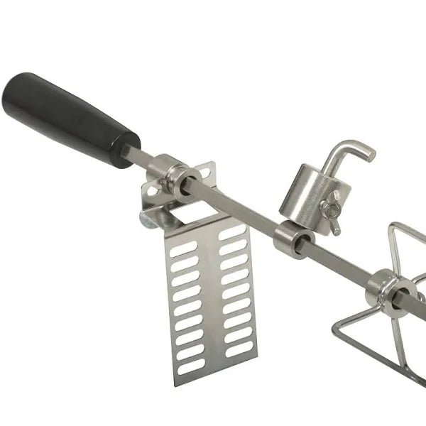 Detalle del acero inoxidable del Spiedo Eléctrico para mayor durabilidad