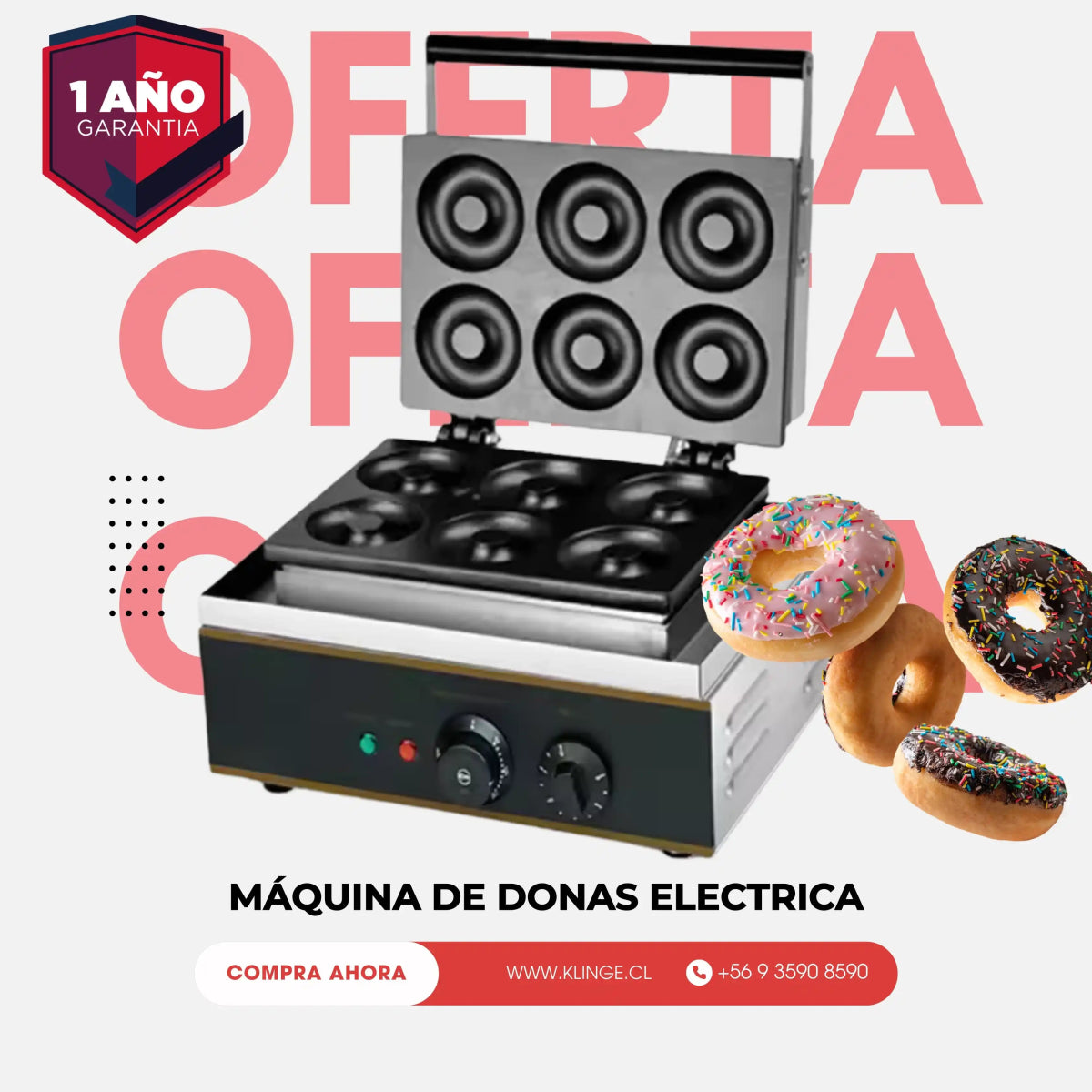 Máquina de Donas Eléctrica Profesional - Klinge
