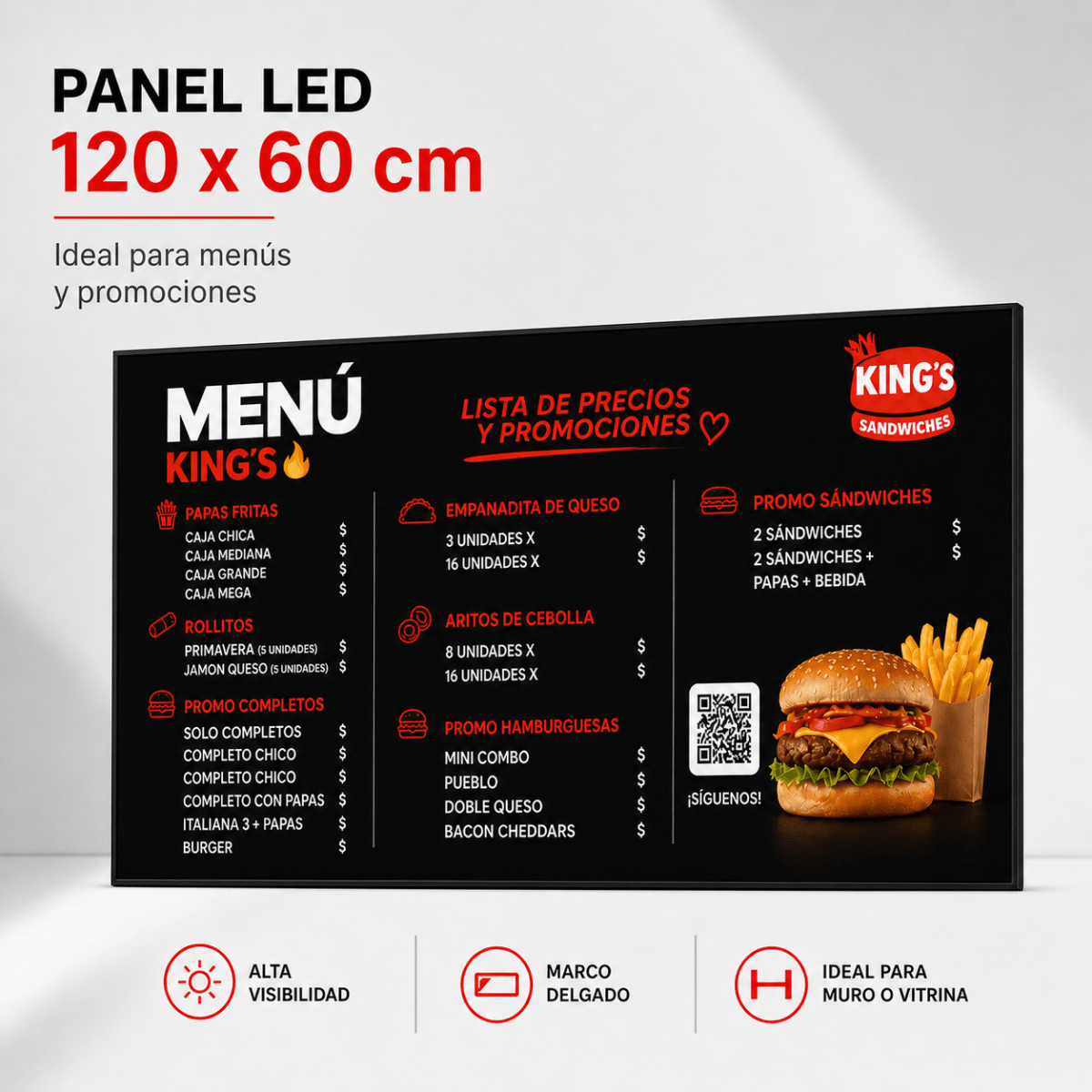 Panel LED 60x120 cm - Klinge | Pantallas LED