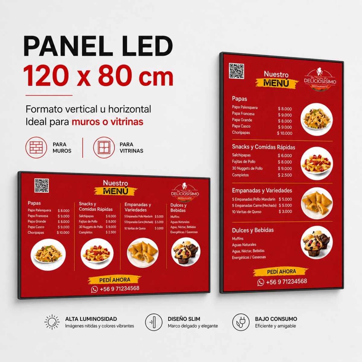 Panel LED 80x120 cm con Impresión Gratis - Klinge | Pantallas LED