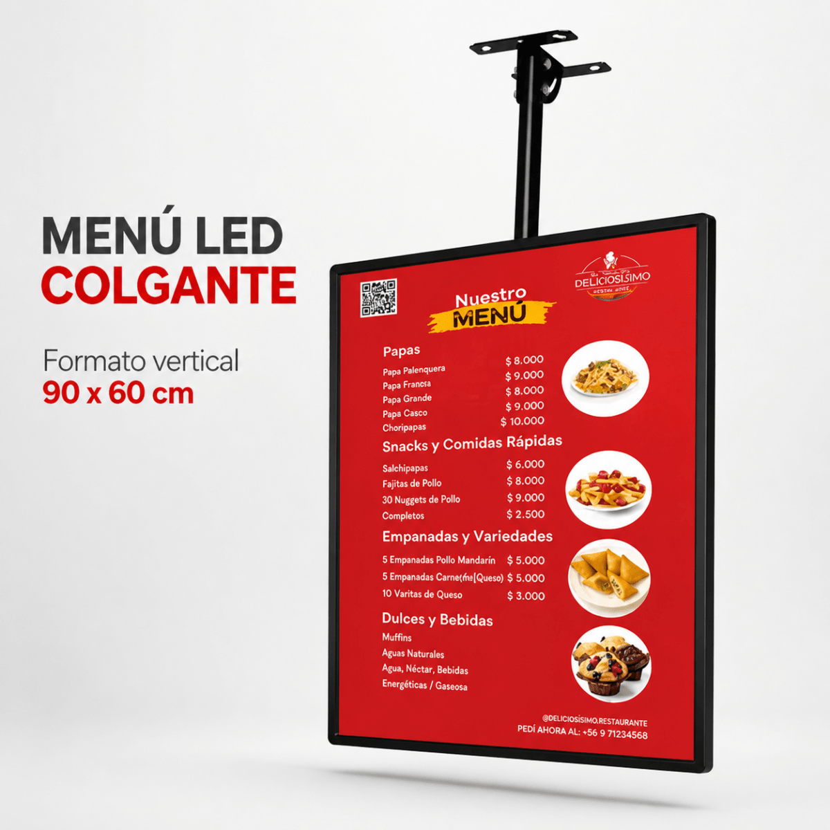 Panel LED Colgante 60x90 cm - Klinge | Pantallas LED