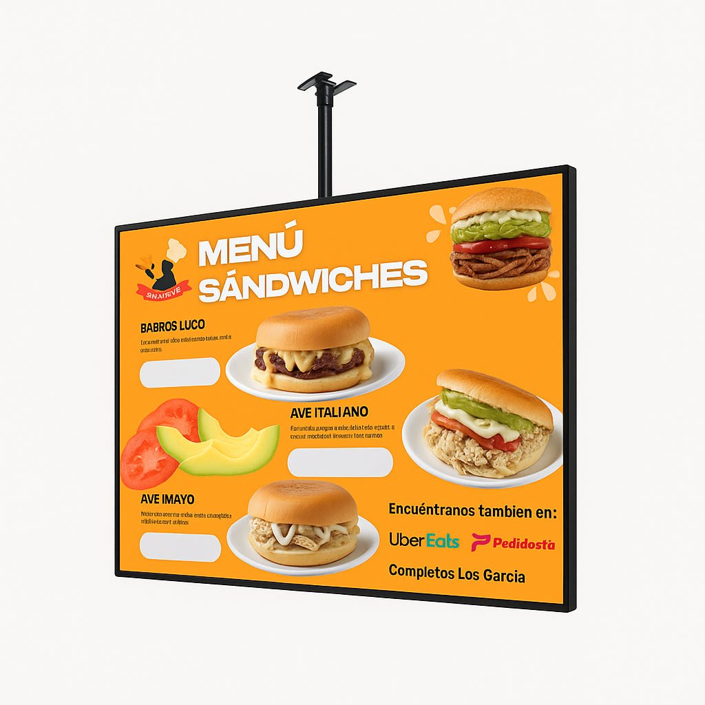 Pantalla LED Publicitaria Colgante 60x90 cm – Klinge - Klinge | Equipos Gastronómicos