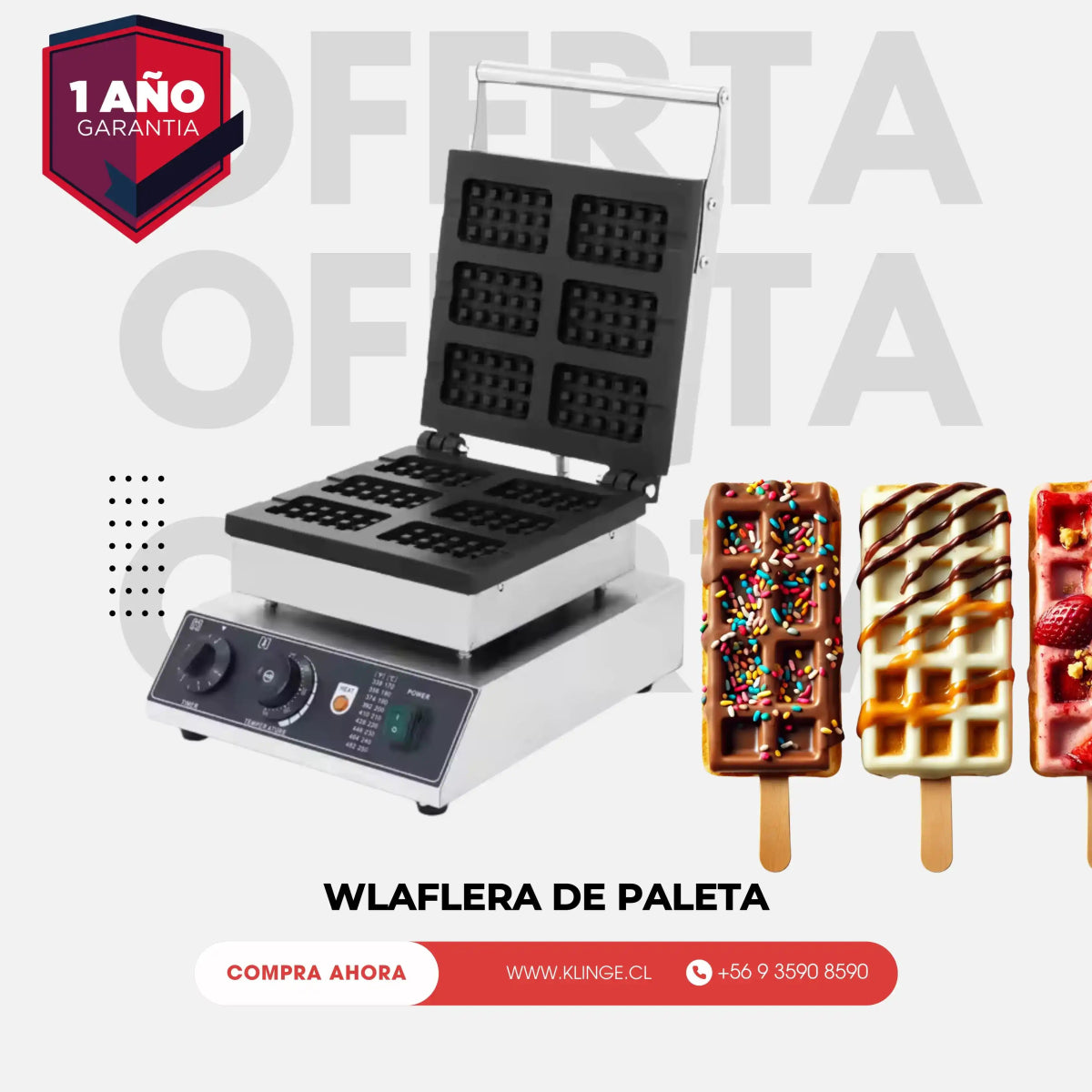 Waflera de Paleta Klinge para waffles en paleta en Chile
