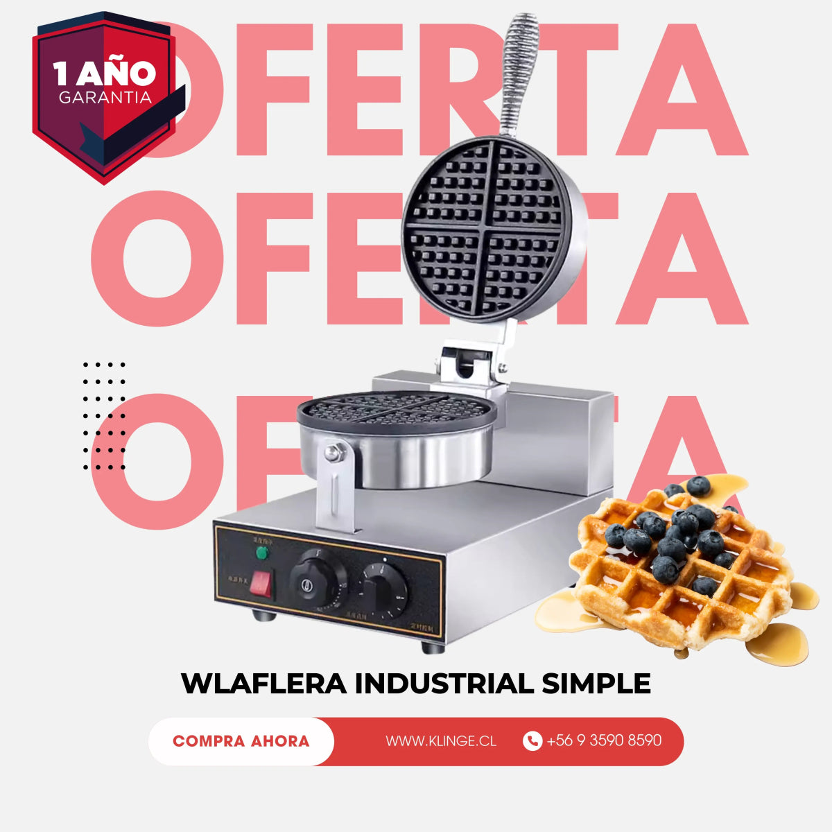 Waflera Industrial de 1 Plato Klinge - Klinge